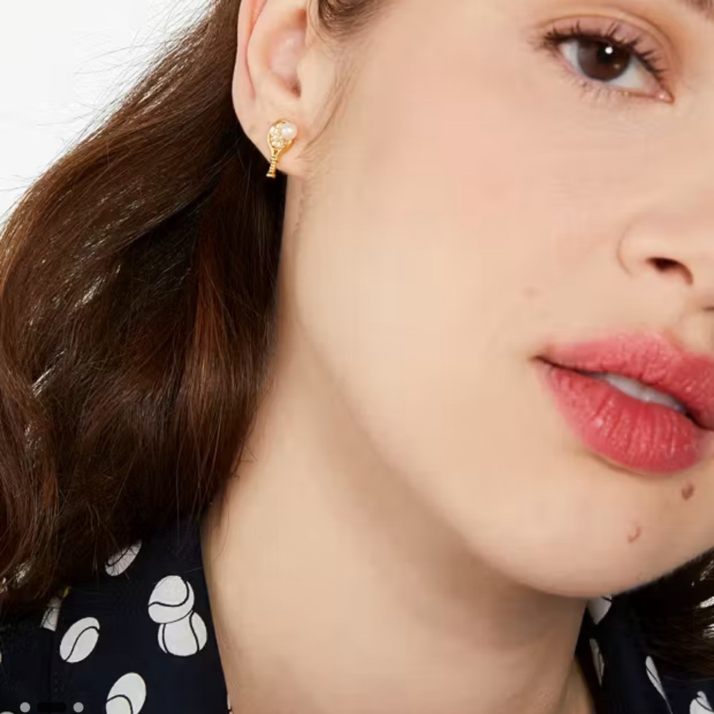 Kate Spade Queen Of The Court Tennis Stud Earrings - Picture 2 of 6